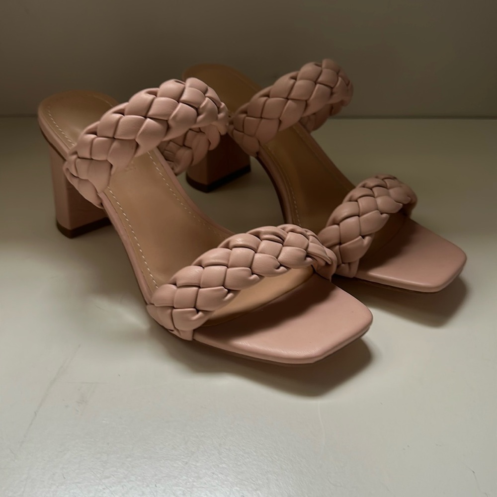 Blush Pink Block Heels Size 6.5